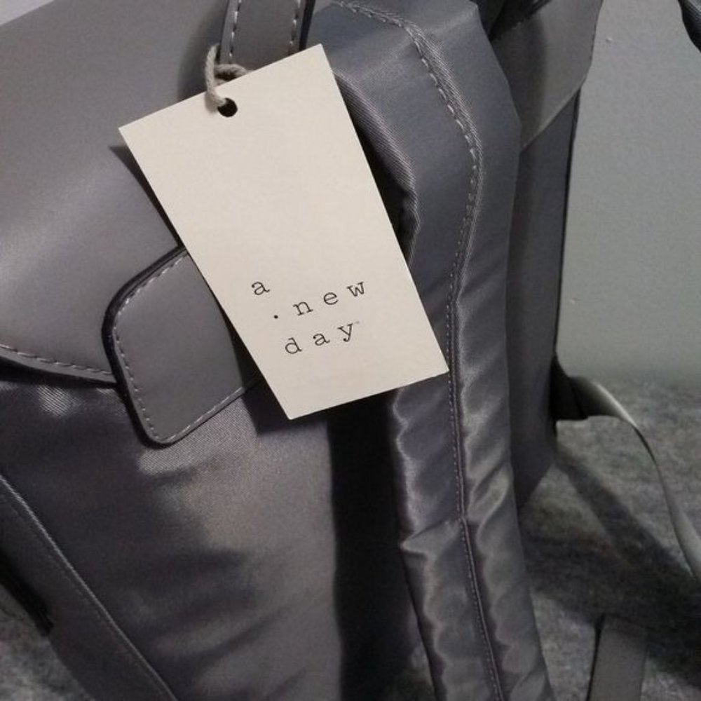 A New Day Men Backpack  Nylon Gray Backpack - Picture 3 of 8